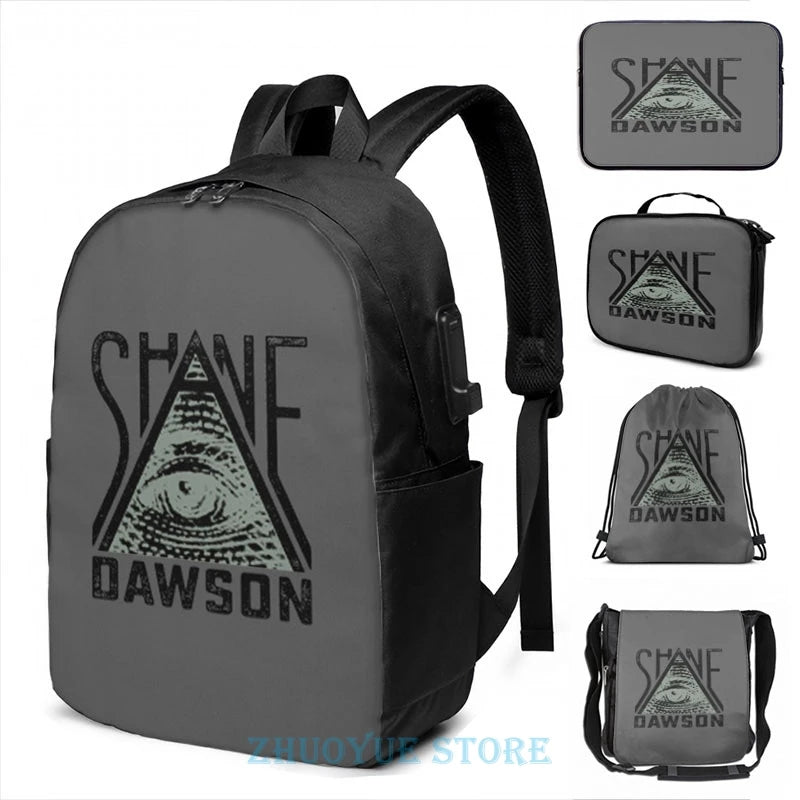 Shane Dawson All-Seeing Eye USB Charge Backpack Men Women Travel Laptop Bag