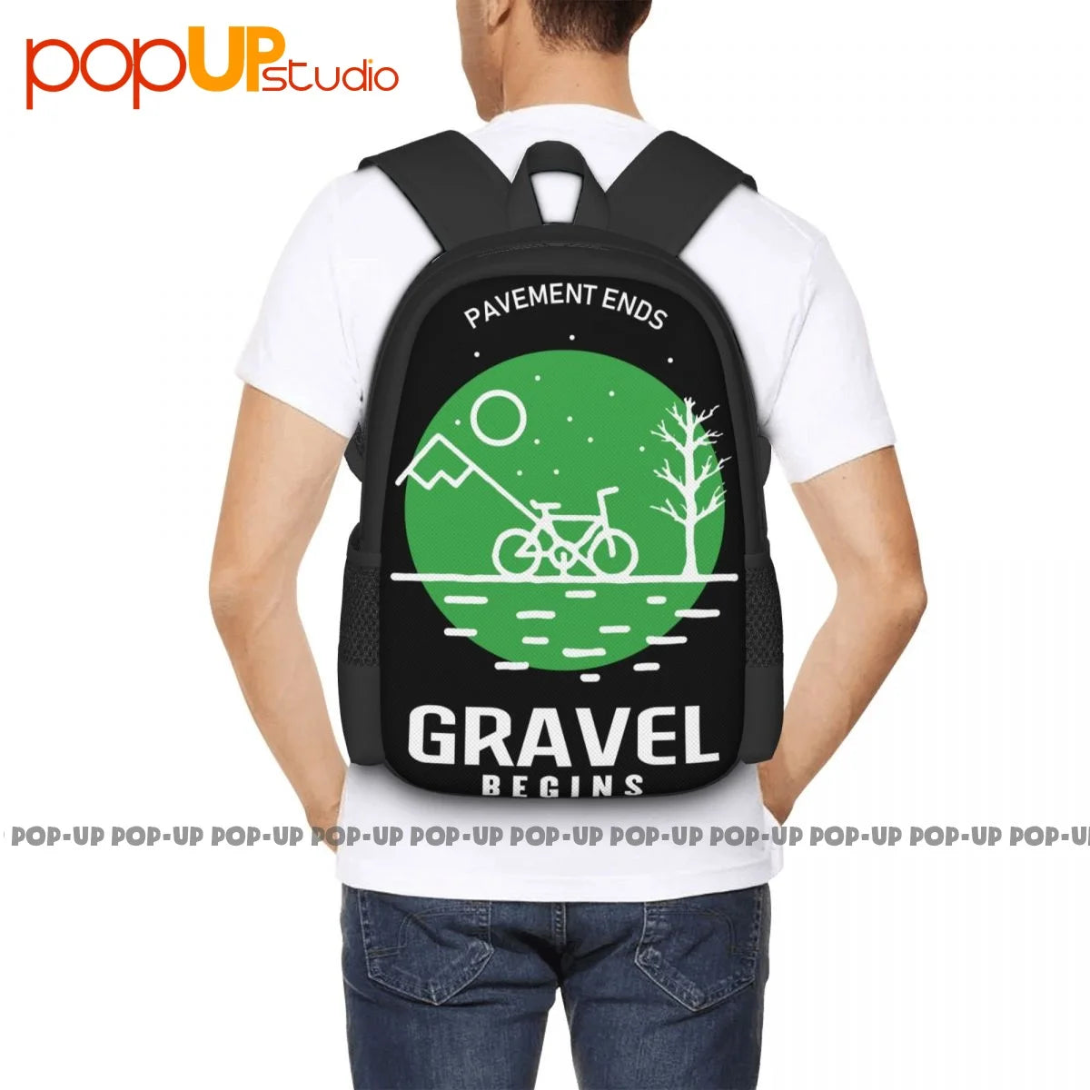 Vintage Moto Backpack Large Capacity 3D Printing Schoolbag