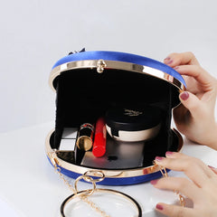 Green Clutch Round Bag Handbags for Wedding Applique Circle Shoulder Purse