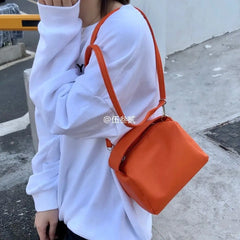 Small Leather Green Crossbody Bag Orange Purse Women's Shoulder Bag