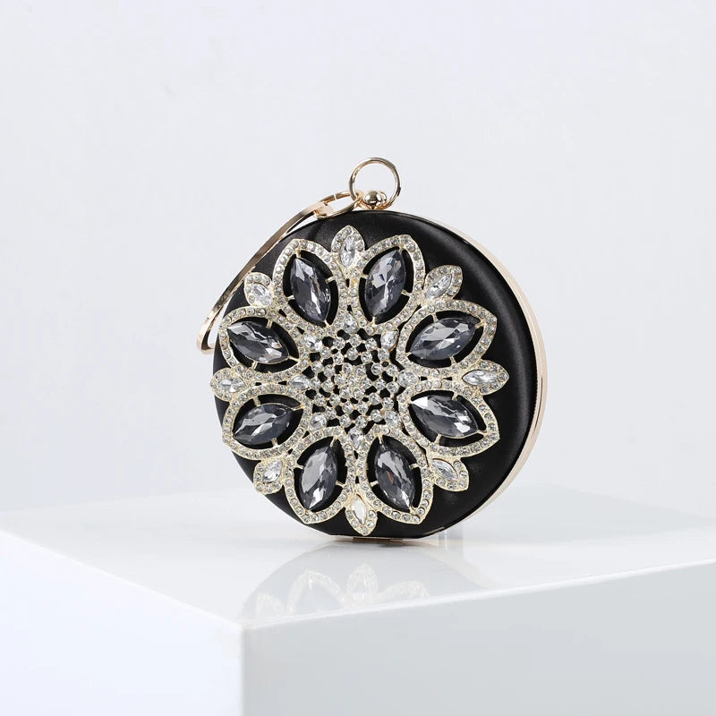 Green Crystal Clutch Purse Evening Rhinestone Top Handle Bags for Women
