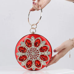 Green Crystal Clutch Purse Evening Rhinestone Top Handle Bags for Women