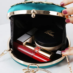 Green Crystal Clutch Purse Evening Rhinestone Top Handle Bags for Women