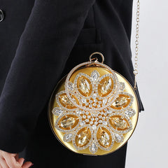 Green Crystal Clutch Purse Evening Rhinestone Top Handle Bags for Women