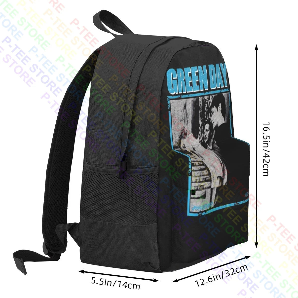 Green Band Large Capacity Backpack Schoolbag 3d Printing
