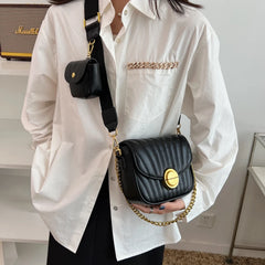 Green Shoulder Bag For Women Chain Handbags Small PU Leather Crossbody Bag