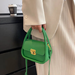 Green Female Shoulder Bags Women PU Leather Crossbody Small Flap Messenger
