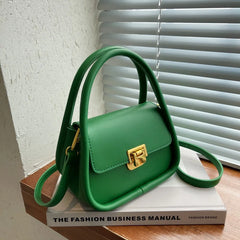Green Female Shoulder Bags Women PU Leather Crossbody Small Flap Messenger