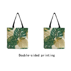 Green Leaves Plant Printed Handbags Travel Women Shoulder Bag