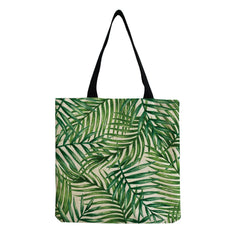 Green Leaves Plant Printed Handbags Travel Women Shoulder Bag