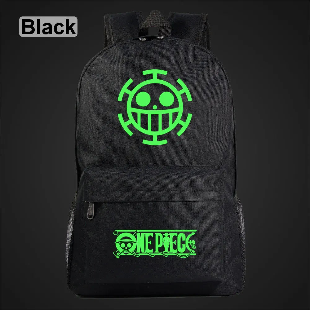 Green Luminous Cartoon One Piece Boy Girl School Bag Women Bag Pack