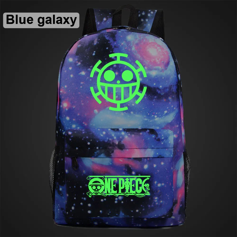 Green Luminous Cartoon One Piece Boy Girl School Bag Women Bag Pack