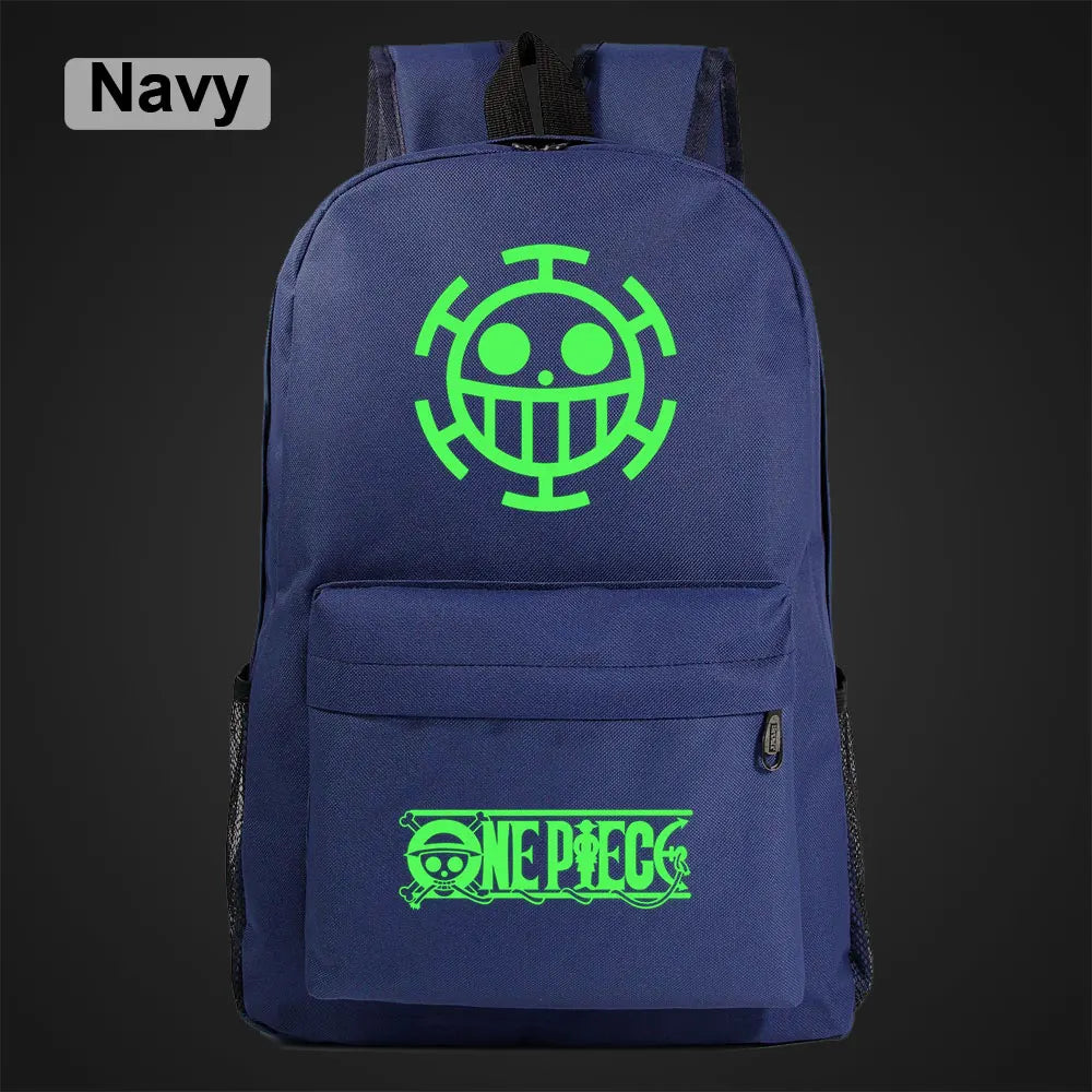 Green Luminous Cartoon One Piece Boy Girl School Bag Women Bag Pack