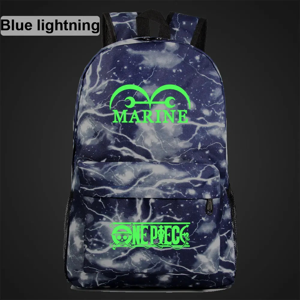 Green Luminous Cartoon One Piece Boy Girl School Bag Women Bag Pack