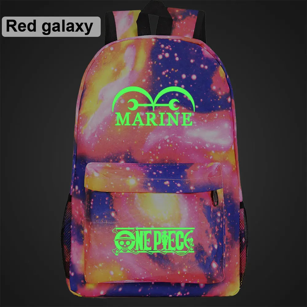 Green Luminous Cartoon One Piece Boy Girl School Bag Women Bag Pack