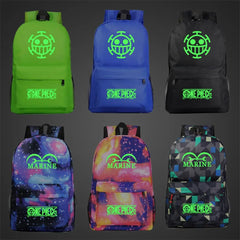 Green Luminous Cartoon One Piece Boy Girl School Bag Women Bag Pack
