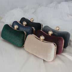 Green Shoulder Handbags for Women Flannel Clutch Purse Party Wallets