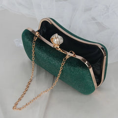 Green Shoulder Handbags for Women Flannel Clutch Purse Party Wallets