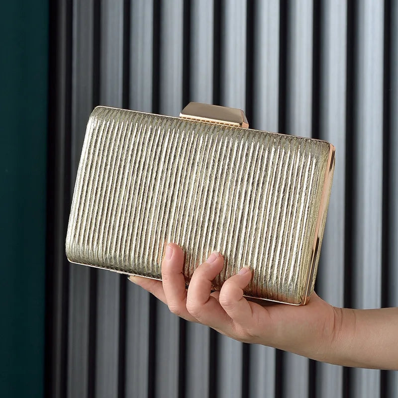 Green Stripe Clutch Purse for Ladies Evening Wedding Phone Bag