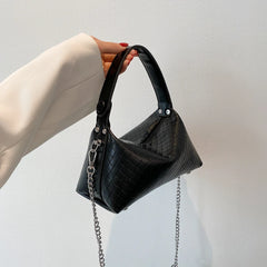 Green Weave Tote Bag Summer PU Leather Women's Handbag
