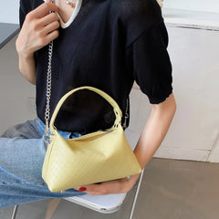 Green Weave Tote Bag Summer PU Leather Women's Handbag