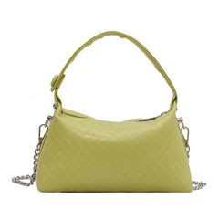 Green Weave Tote Bag Summer PU Leather Women's Handbag