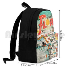 Vintage Florida Outdoor Hiking Backpack Waterproof Camping Travel