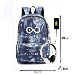 Arknights Backpack Anti-Theft Student Book Bag with USB Charging