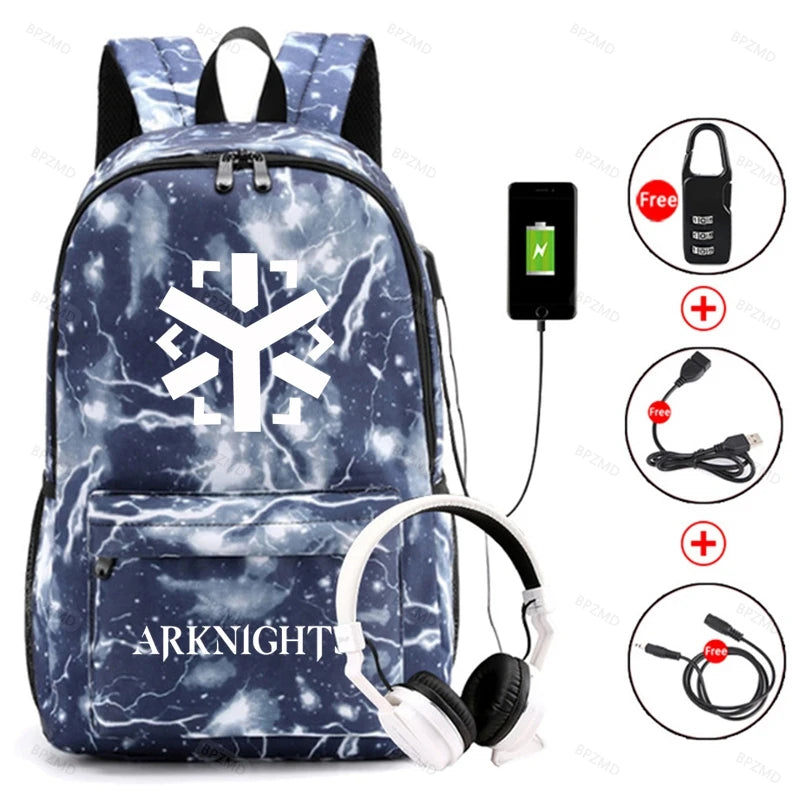 Arknights Backpack Anti-Theft Student Book Bag Rucksack