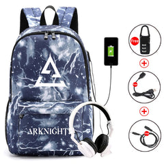 Arknights Backpack Anti-Theft Student Book Bag with USB Charging