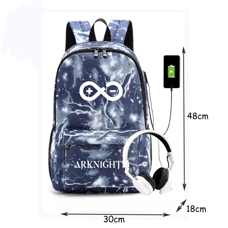 Arknights Backpack Anti-Theft Student Book Bag Rucksack