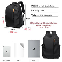 Grey Outdoor Sports Backpack for Youth School Men's Business Casual Laptop Bag