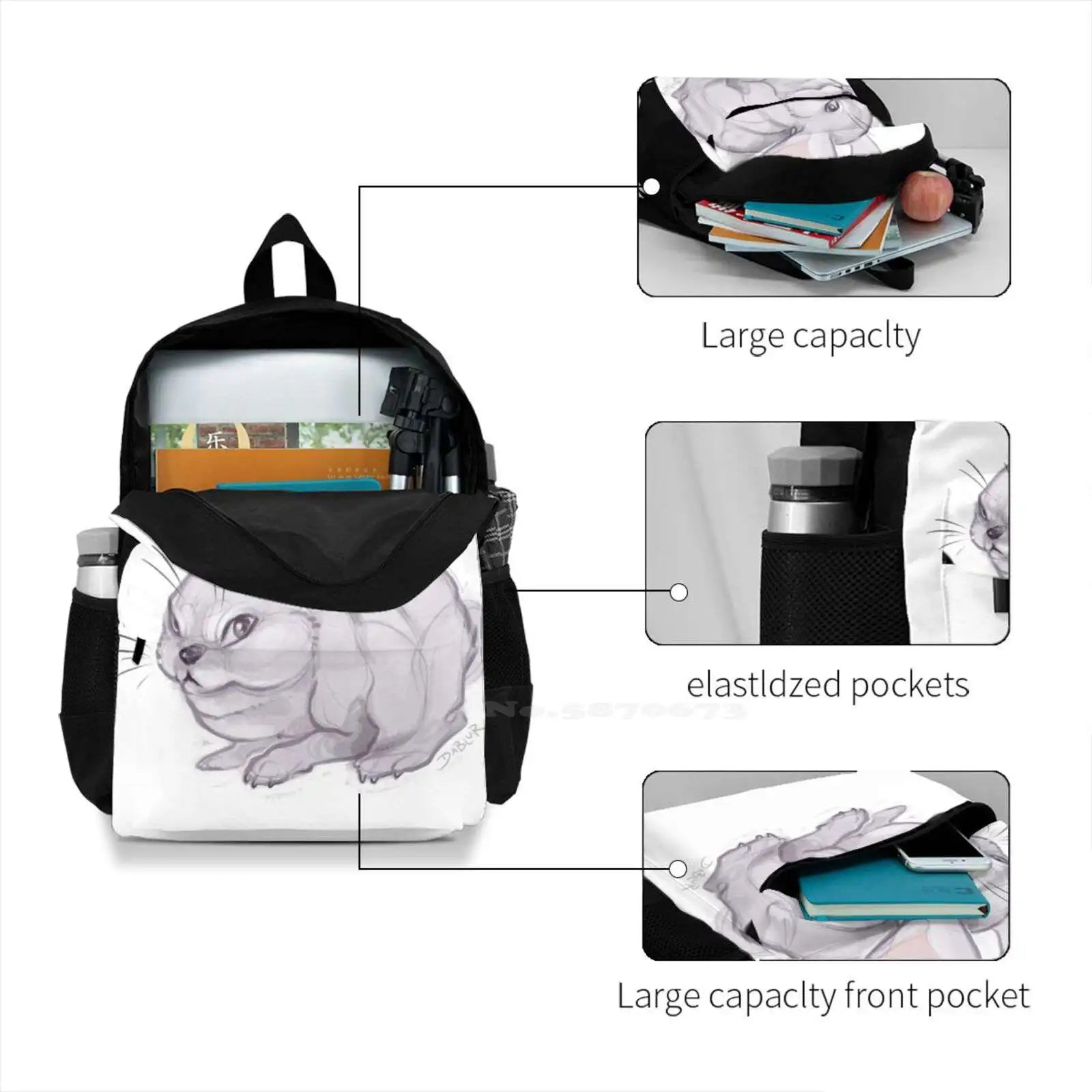 Grey Rabbit School Bags For Teenage Girls Laptop Travel Bags
