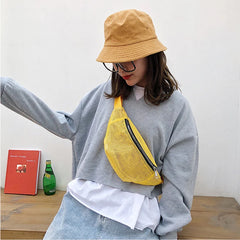 Grid Waist Bag Banana Bag Ultra-Thin Fanny Pack