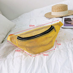 Grid Waist Bag Banana Bag Ultra-Thin Fanny Pack