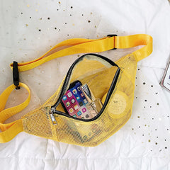 Grid Waist Bag Banana Bag Ultra-Thin Fanny Pack
