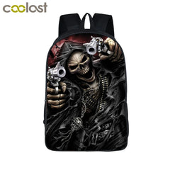 Grim Reaper Skull School Backpack Teenagers Boys Girls Punk Women Daily Bagpack