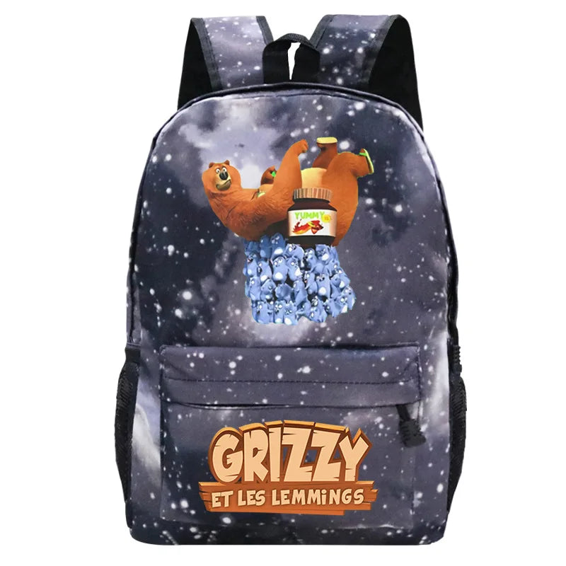 Grizzy And Les Lemmings Backpack for Boys Girls Cartoon Kids School Bags