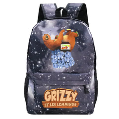 Grizzy And Les Lemmings Backpack for Boys Girls Cartoon Kids School Bags