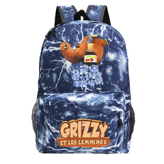 Grizzy And Les Lemmings School Backpack Boy Girl School Bags Kid Cartoon Bookbag