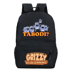 Grizzy And Les Lemmings School Backpack Boy Girl School Bags Kid Cartoon Bookbag
