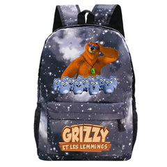 Grizzy And Les Lemmings School Backpack Boy Girl School Bags Kid Cartoon Bookbag