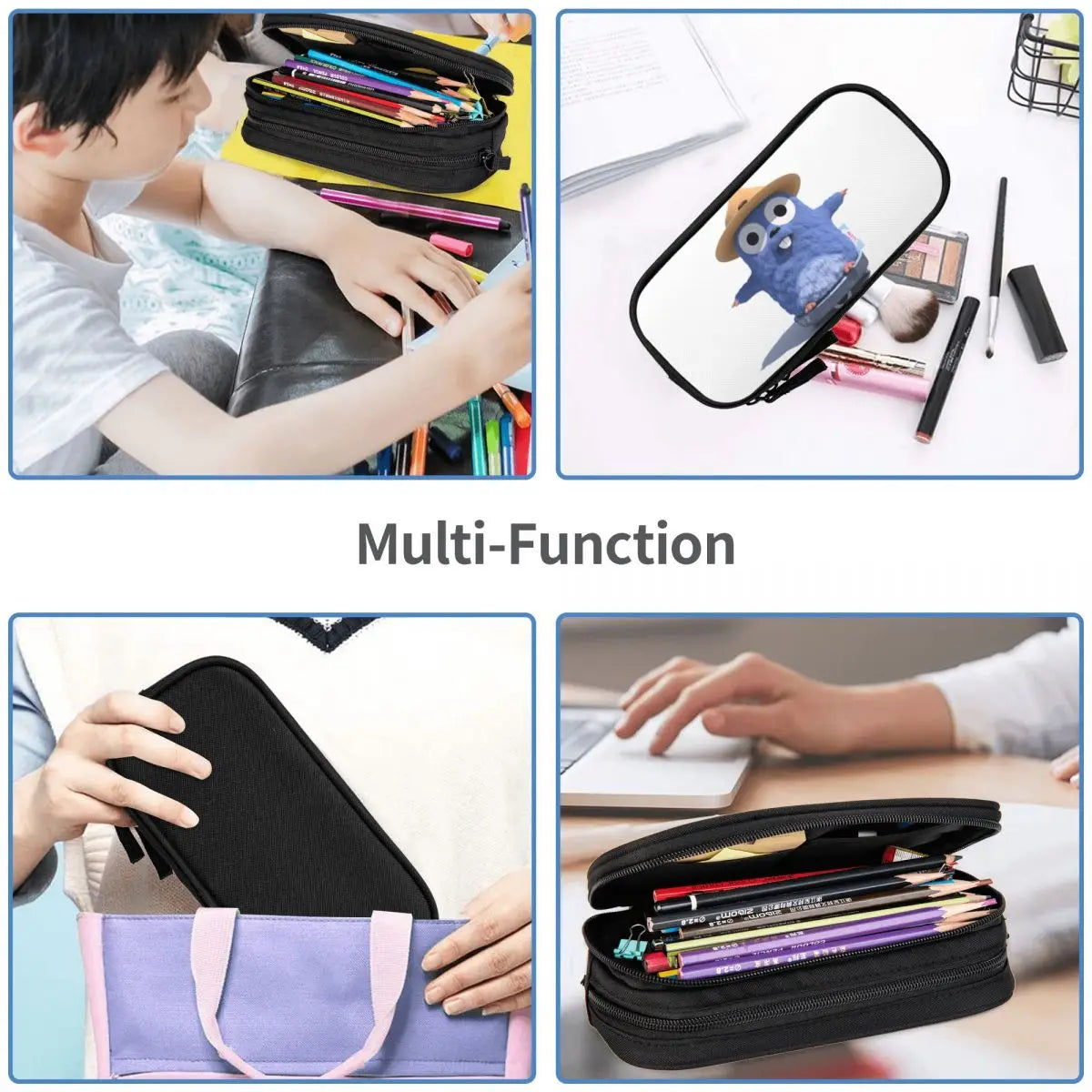 Grizzy Lemmings Pen Box Student School Anime Zipper Pen Bag