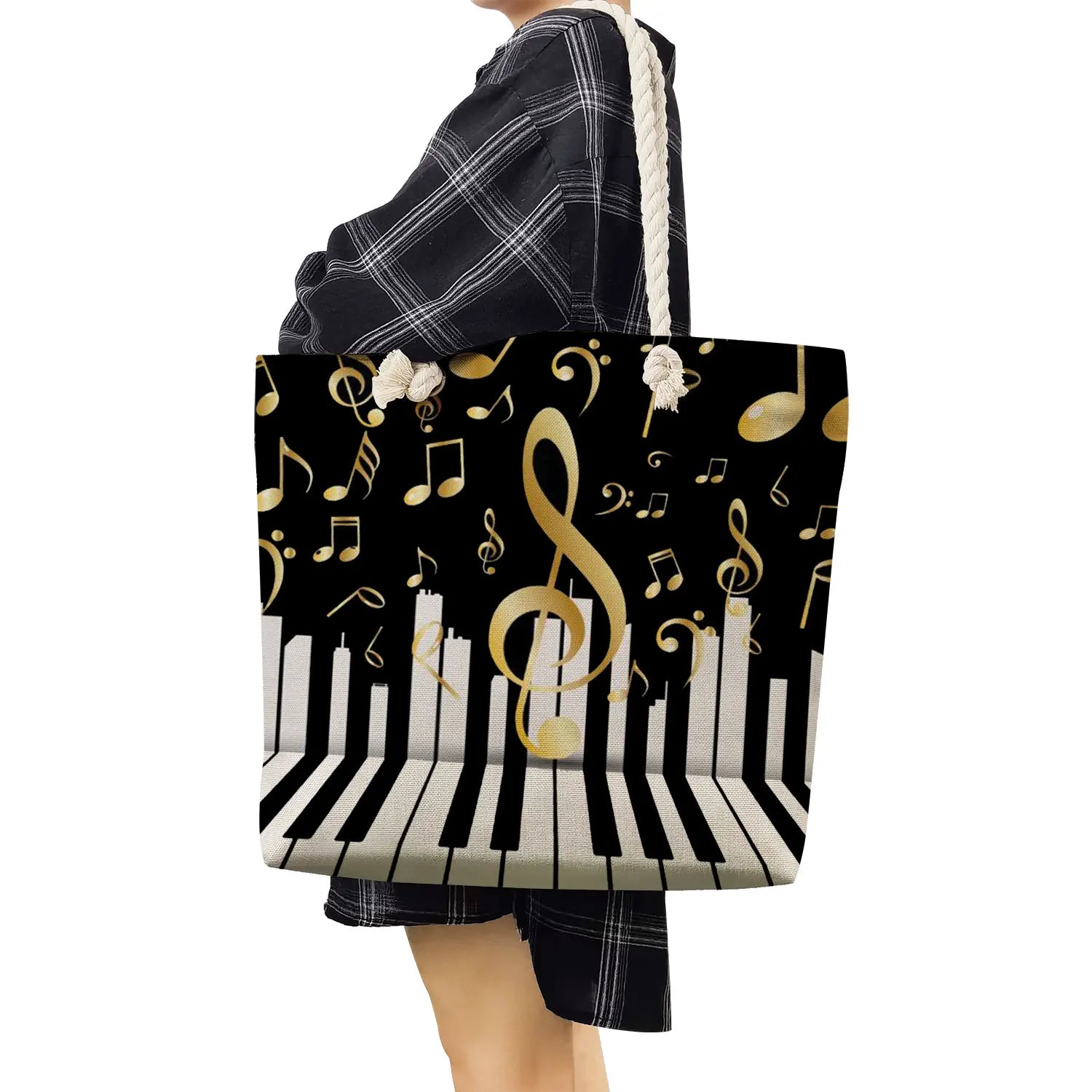 Musical Note Print Shoulder Bag for Women
