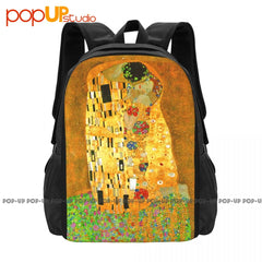 Gustav Klimt Famous Art Paintings Kissing Ideal Backpack Large Capacity