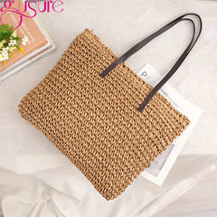 Straw Weave Beach Bags for Women Knitting Summer Holiday Large Capacity Handbags