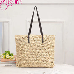 Straw Weave Beach Bags for Women Knitting Summer Holiday Large Capacity Handbags