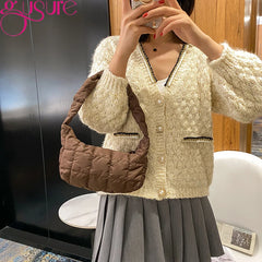 Space Cotton Padded Bag Women Small Handbag Dumpling Clutch Bag