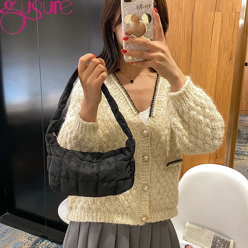 Space Cotton Padded Bag Women Small Handbag Dumpling Clutch Bag