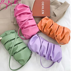 Cloud Fold Shoulder Bag Underarm French Small Handbag Purse Female